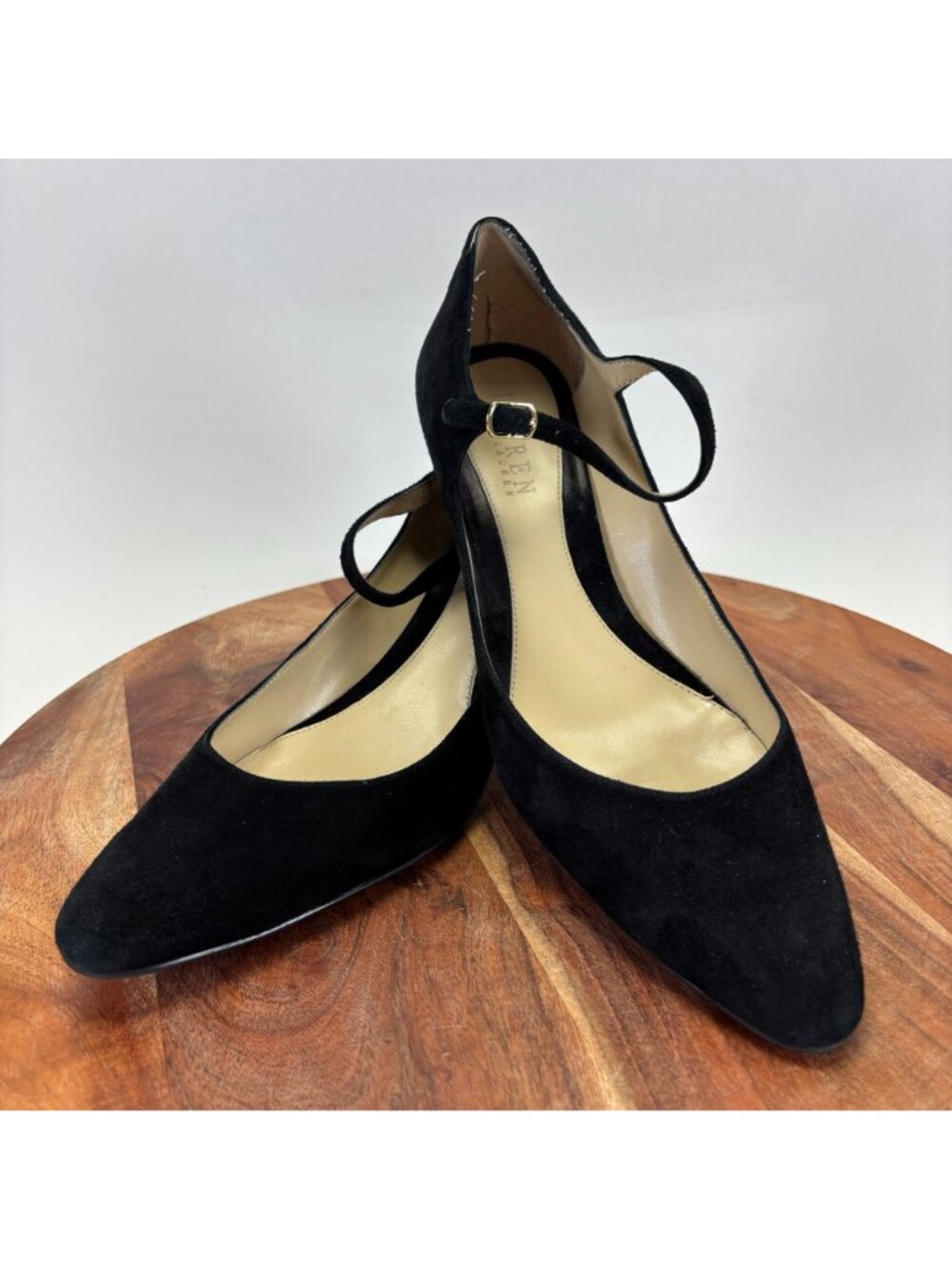 Lauren Ralph Women's Size 7.5 Lanette Black Suede Mary Jane Pump - Picture 10 of 12
